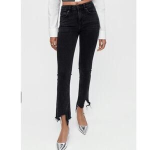 Maje Slim Straight Cut Ripped Jeans